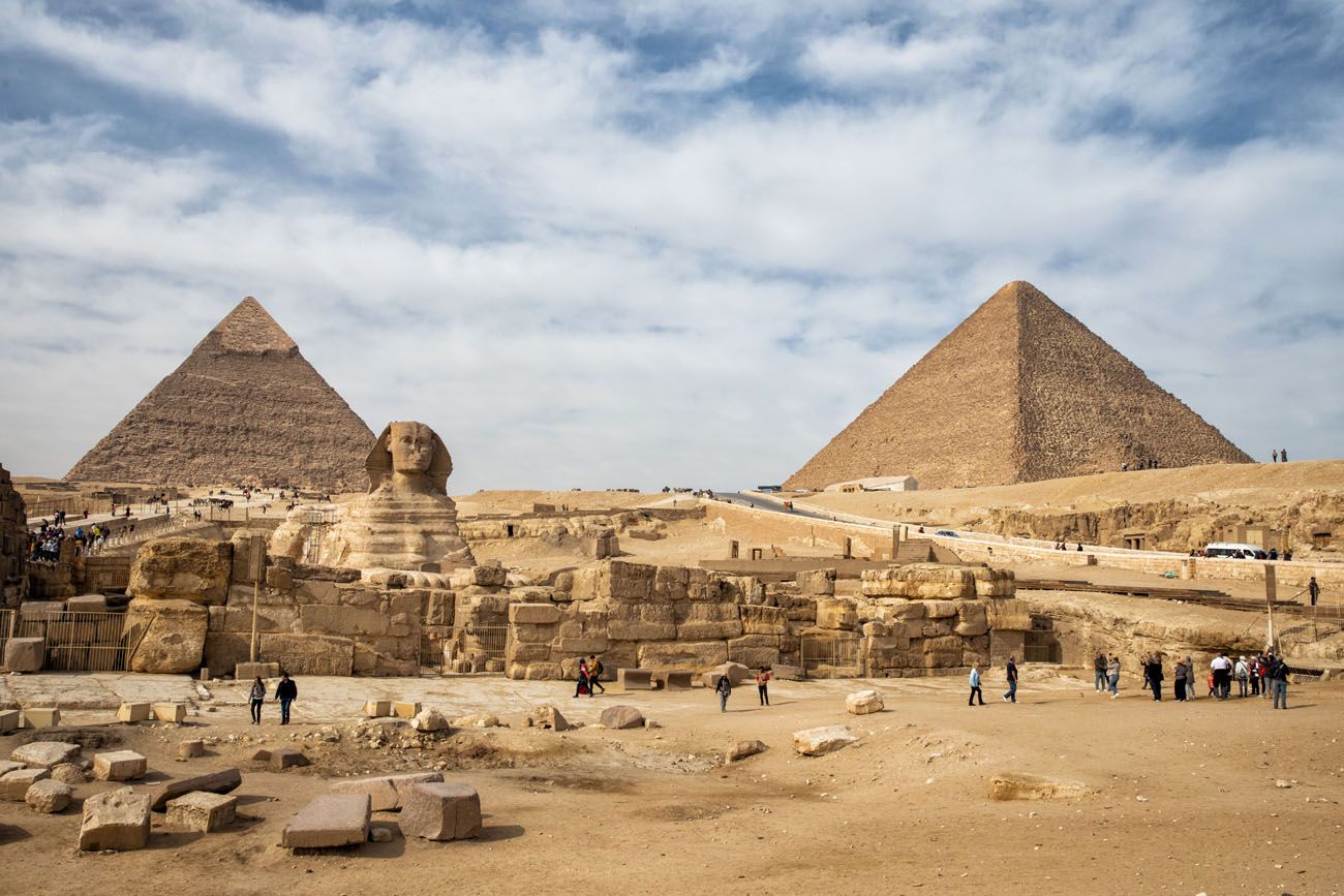 Sphinx and pyramids